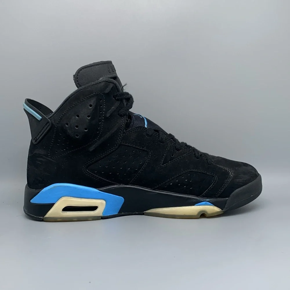 Jordan 6 Retro UNC Black Basketball Shoes‎ 384664-006 Men's Sz 10 EU 44